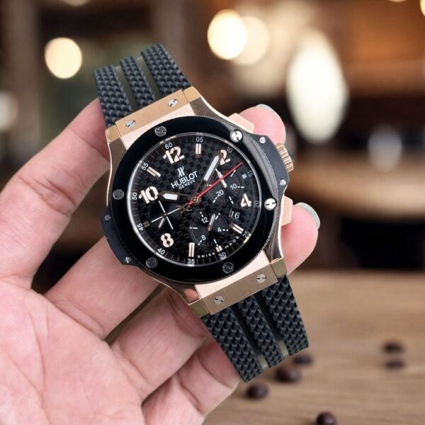 Best Fake Hublot Rep 1:1 Watch Big Bang Chronograph King Gold Black Ceramic Bezel 44mm - Top Watch - Image 3