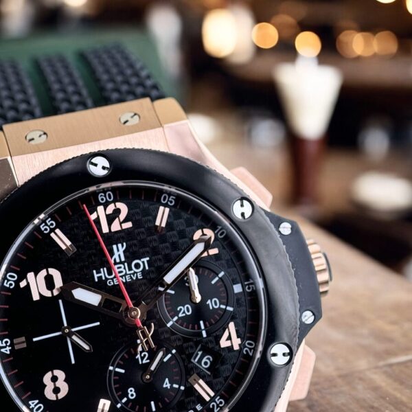 Best Fake Hublot Rep 1:1 Watch Big Bang Chronograph King Gold Black Ceramic Bezel 44mm - Top Watch - Image 4