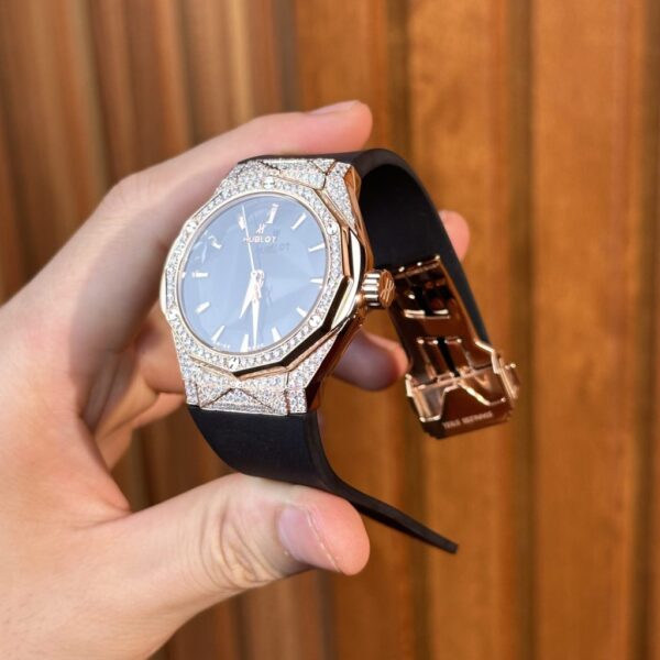 Swiss 1:1 Hublot Replica 11 Watch Orlinski King Gold Full Diamond Moissanite Hong Kong 40mm - Top Watch - Image 4