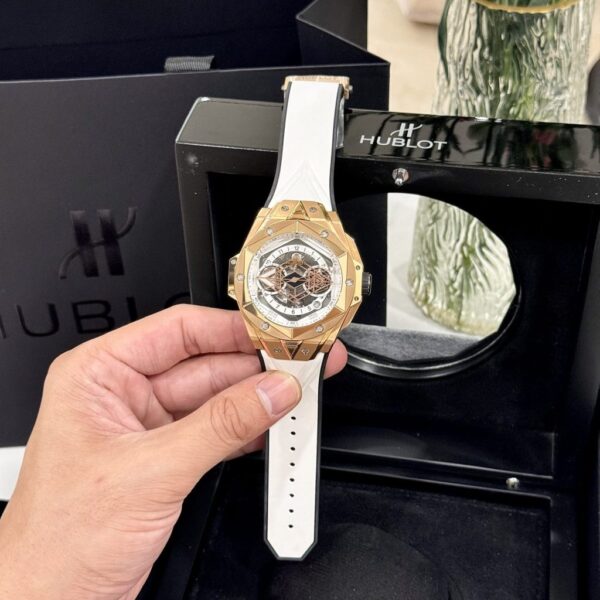 Replica Hublot Replica 1:1 Watch Big Bang Sang Bleu ll King Gold Men's White BBF 45mm - Top Watch