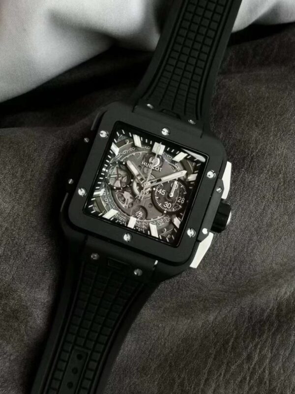Swiss 1:1 Hublot Replica 1:1 Watch Black Ceramic Square Bang Unico Chronograph 42mm - Top Watch - Image 2