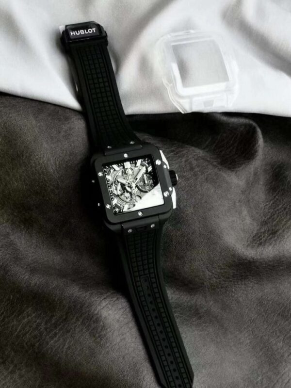 Swiss 1:1 Hublot Replica 1:1 Watch Black Ceramic Square Bang Unico Chronograph 42mm - Top Watch - Image 4