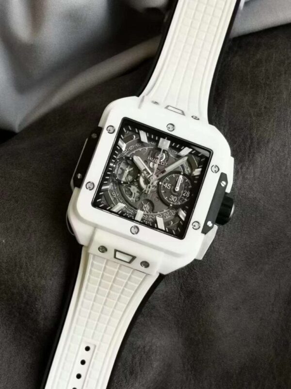Replica Hublot Replica 1:1 Watch Square White Ceramic Bang Unico Chronograph Factory BBF 42mm - Top Watch - Image 2