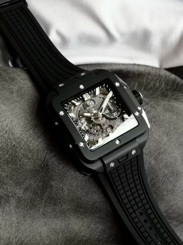 Swiss 1:1 Hublot Replica 1:1 Watch Black Ceramic Square Bang Unico Chronograph 42mm - Top Watch - Image 7