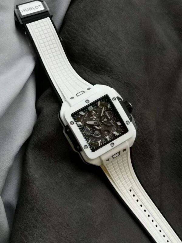 Replica Hublot Replica 1:1 Watch Square White Ceramic Bang Unico Chronograph Factory BBF 42mm - Top Watch - Image 3