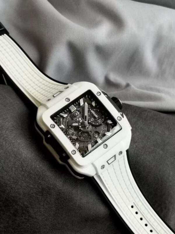 Replica Hublot Replica 1:1 Watch Square White Ceramic Bang Unico Chronograph Factory BBF 42mm - Top Watch - Image 4