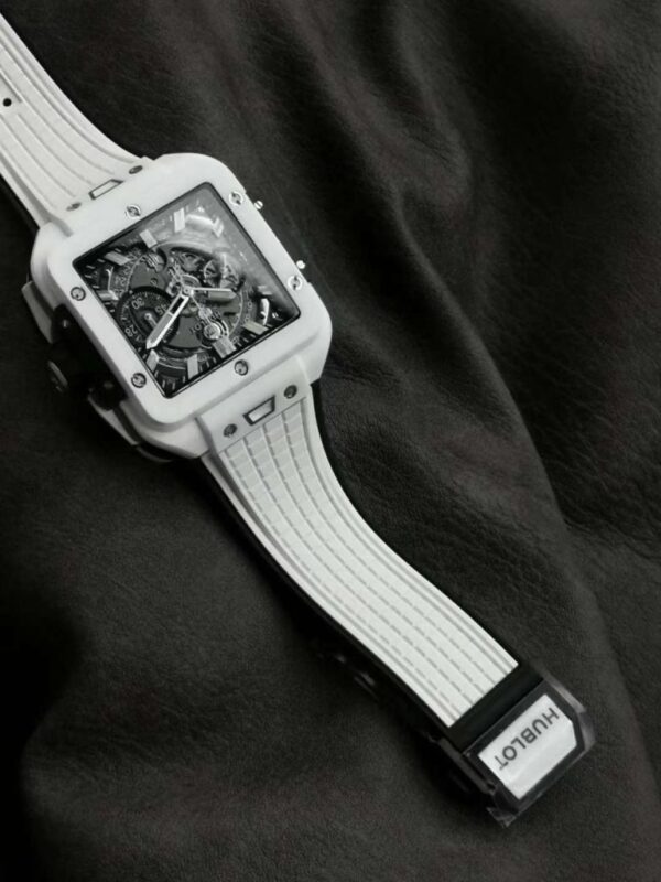 Replica Hublot Replica 1:1 Watch Square White Ceramic Bang Unico Chronograph Factory BBF 42mm - Top Watch - Image 5