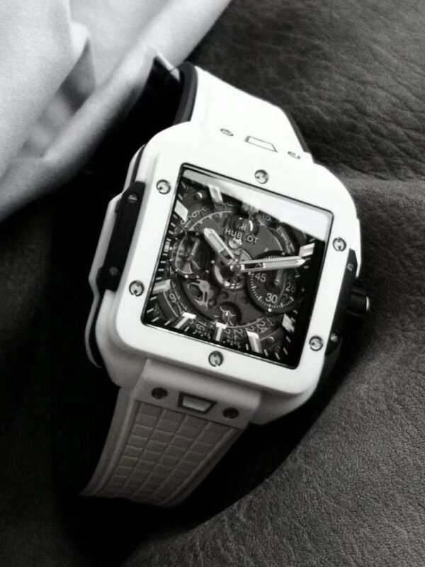 Replica Hublot Replica 1:1 Watch Square White Ceramic Bang Unico Chronograph Factory BBF 42mm - Top Watch - Image 6