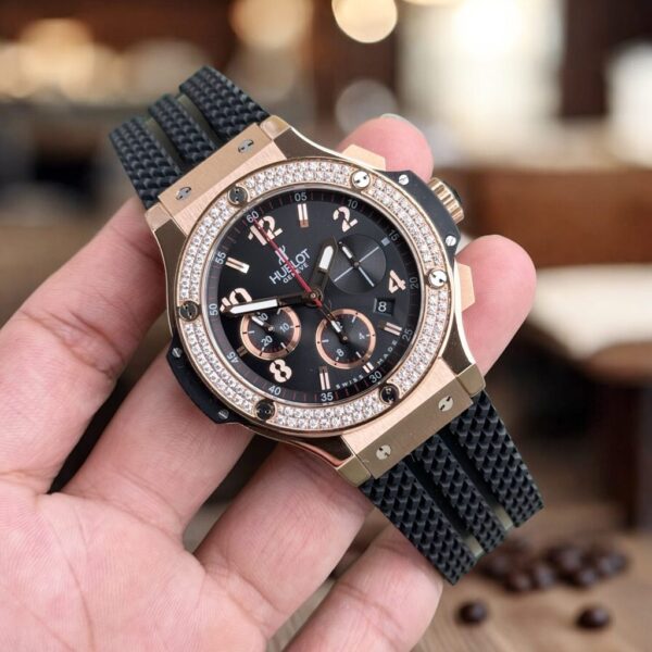 Replica Hublot Replica 1:1 Watch Stone Bezel Big Bang Chronograph King Gold 44mm - Top Watch - Image 3
