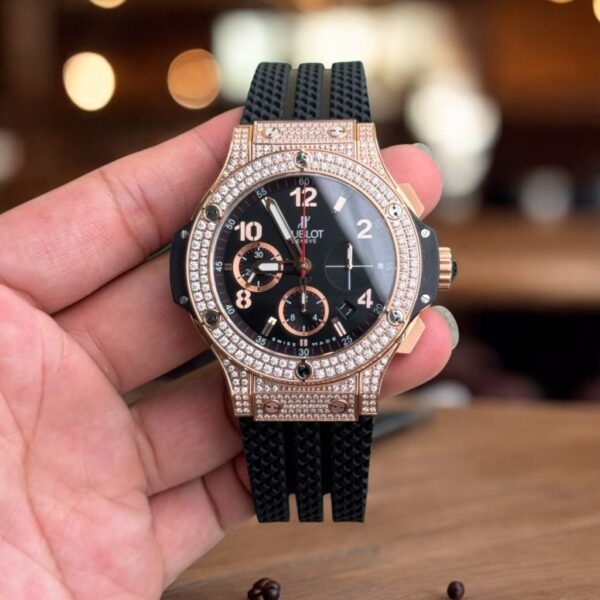 Swiss 1:1 Hublot Replica 11 Watch Big Bang Chronograph Full Stone Face Black High Quality 44mm - Top Watch