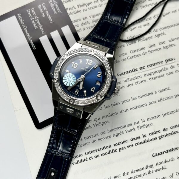 Swiss 1:1 Hublot Replica 1:1 Watch Big Bang One Click Blue Dial With Diamond benzene 38mm - Top Watch - Image 2