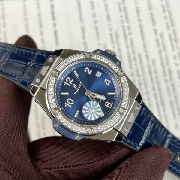 Swiss 1:1 Hublot Replica 1:1 Watch Big Bang One Click Blue Dial With Diamond benzene 38mm - Top Watch - Image 3