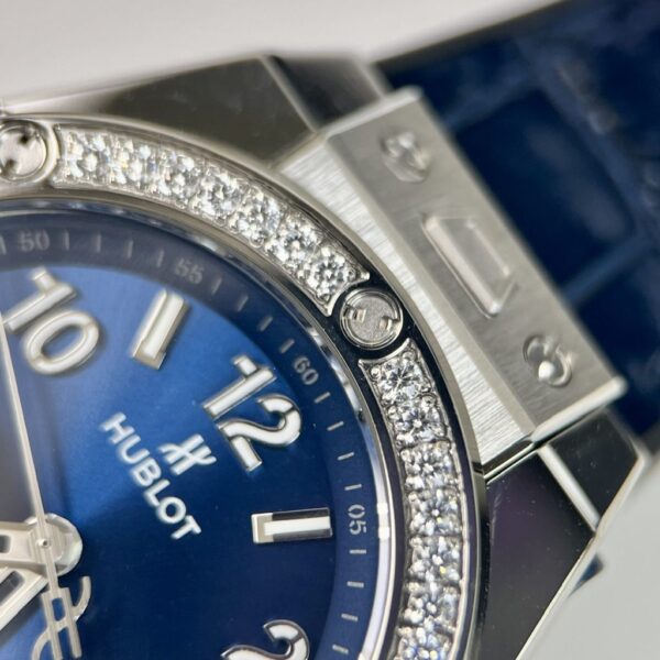 Swiss 1:1 Hublot Replica 1:1 Watch Big Bang One Click Blue Dial With Diamond benzene 38mm - Top Watch - Image 4