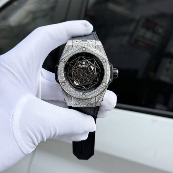 Replica Hublot Replica 1:1 Watch Big Bang Sang Bleu Titanium With Full Stone 44mm - Top Watch - Image 2