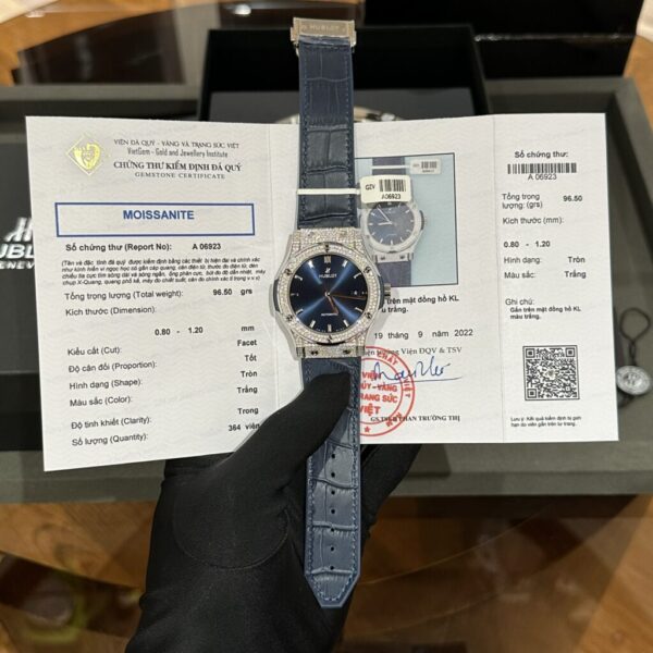 Replica Hublot Replica 11 Watch Classic Fusion Blue Moissanite Diamond 42mm - Top Watch