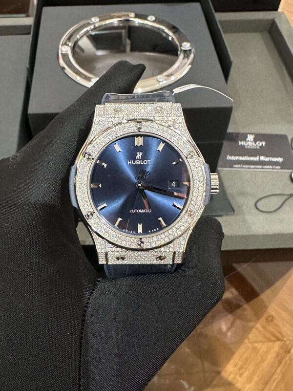 Replica Hublot Replica 11 Watch Classic Fusion Blue Moissanite Diamond 42mm - Top Watch - Image 2