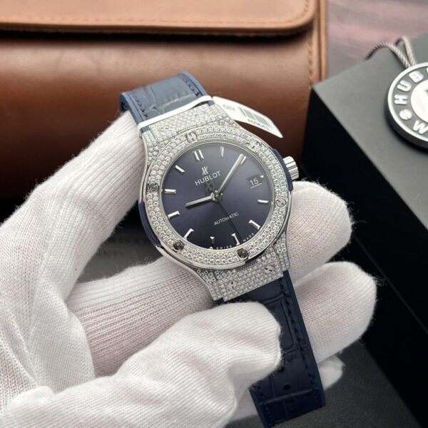 Best Fake Hublot Replica 11 Watch Classic Fusion Full Moissanite Diamond Case Charcoal Blue 38mm - Top Watch - Image 2