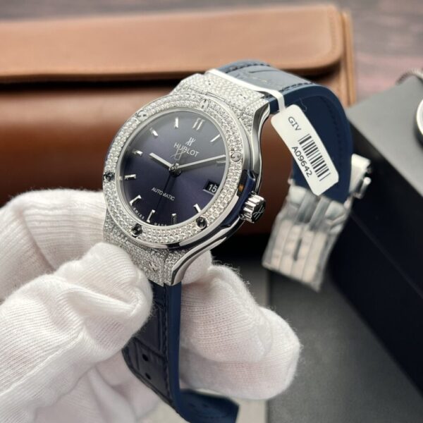 Best Fake Hublot Replica 11 Watch Classic Fusion Full Moissanite Diamond Case Charcoal Blue 38mm - Top Watch - Image 3