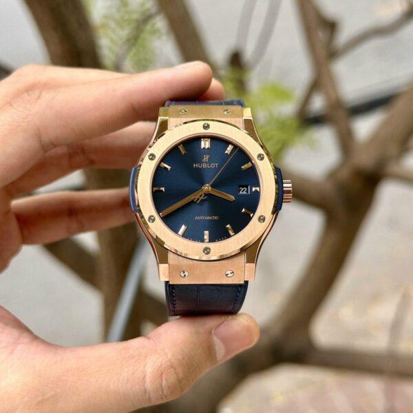 Swiss 1:1 Hublot Replica 1:1 Watch Classic Fusion King Gold Blue Dial JJF Factory 42mm - Top Watch - Image 2