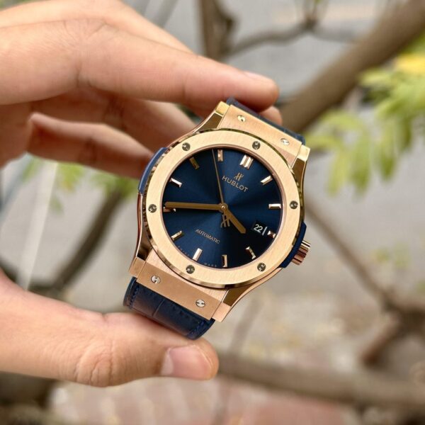 Swiss 1:1 Hublot Replica 1:1 Watch Classic Fusion King Gold Blue Dial JJF Factory 42mm - Top Watch - Image 3