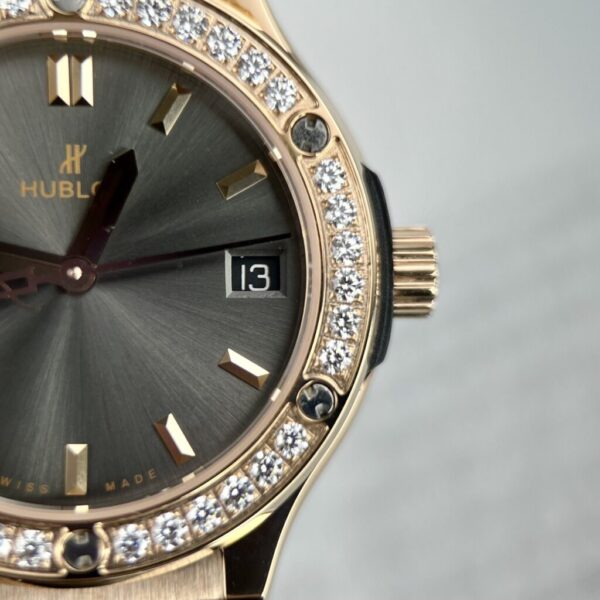 Replica Hublot Replica 11 Watch Classic Fusion King Gold Women's Grey Dial Diamond Bezel 33mm - Top Watch - Image 3