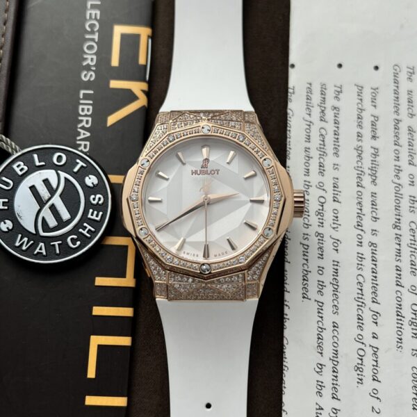 Swiss 1:1 Hublot Replica 1:1 Watch Classic Fusion Orlinski King Gold Full Diamonds White 40mm - Top Watch