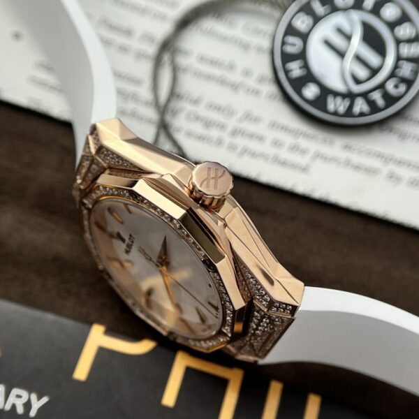 Swiss 1:1 Hublot Replica 1:1 Watch Classic Fusion Orlinski King Gold Full Diamonds White 40mm - Top Watch - 图片 5