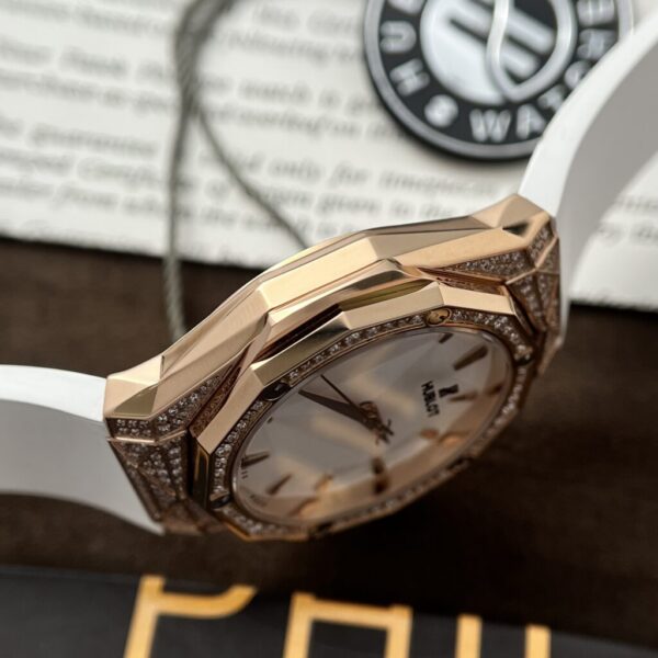 Swiss 1:1 Hublot Replica 1:1 Watch Classic Fusion Orlinski King Gold Full Diamonds White 40mm - Top Watch - 图片 6