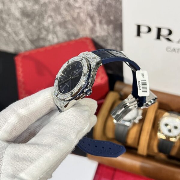 Swiss 1:1 Hublot Replica 11 Watch Classic Fusion Titanium Blue Dial With Moissanite Case 38mm - Top Watch - 图片 5