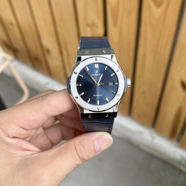 Best Fake Hublot Replica 1:1 Watch Classic Fusion Titanium Blue Leather Strap JJF 42mm - Top Watch