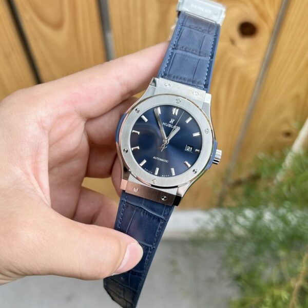 Best Fake Hublot Replica 1:1 Watch Classic Fusion Titanium Blue Leather Strap JJF 42mm - Top Watch - Image 3