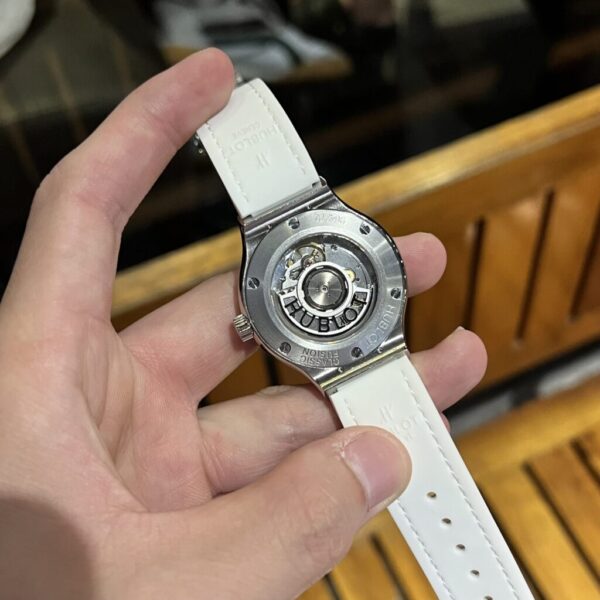 Swiss 1:1 Hublot Replica 11 Watch Classic Fusion Titanium White Dial Full Moissanite Case 38mm - Top Watch - Image 4