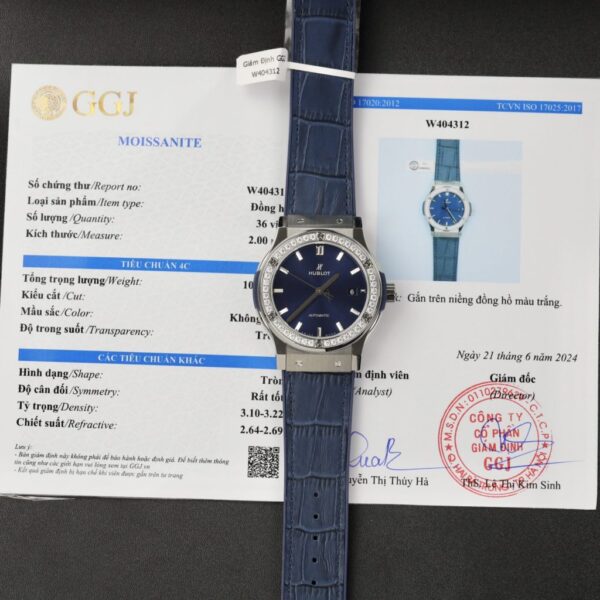Replica Hublot Replica 1:1 Watch Face Blue Diamond Moissanite APS Factory 42mm - Top Watch