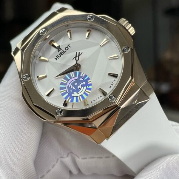 Swiss 1:1 Hublot Replica 1:1 Watch Orlinski King Gold White Rubber Strap APS 40mm - Top Watch - Image 2