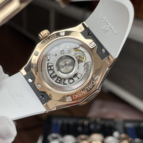 Swiss 1:1 Hublot Replica 1:1 Watch Orlinski King Gold White Rubber Strap APS 40mm - Top Watch - Image 4