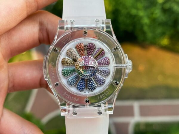 Best Fake Hublot Replica 1:1 Watch Takashi Murakami Transparent Case Rubber Strap 42mm - Top Watch