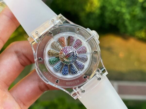 Best Fake Hublot Replica 1:1 Watch Takashi Murakami Transparent Case Rubber Strap 42mm - Top Watch - Image 2