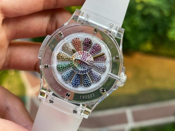Best Fake Hublot Replica 1:1 Watch Takashi Murakami Transparent Case Rubber Strap 42mm - Top Watch - Image 3
