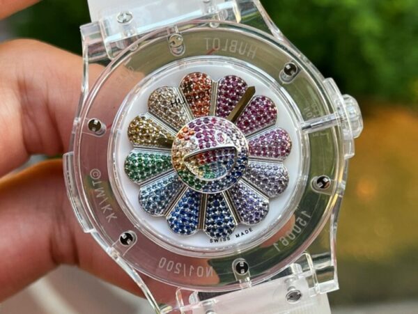Best Fake Hublot Replica 1:1 Watch Takashi Murakami Transparent Case Rubber Strap 42mm - Top Watch - Image 4