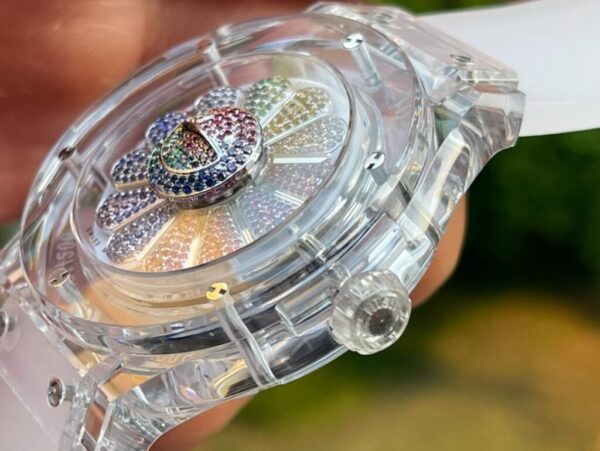 Best Fake Hublot Replica 1:1 Watch Takashi Murakami Transparent Case Rubber Strap 42mm - Top Watch - Image 5
