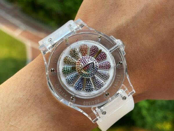 Best Fake Hublot Replica 1:1 Watch Takashi Murakami Transparent Case Rubber Strap 42mm - Top Watch - Image 8