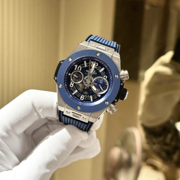 Best Fake Hublot Replica Watch Big Bang Unico Blue Rubber Strap Factory BBF 44mm - Top Watch - Image 2