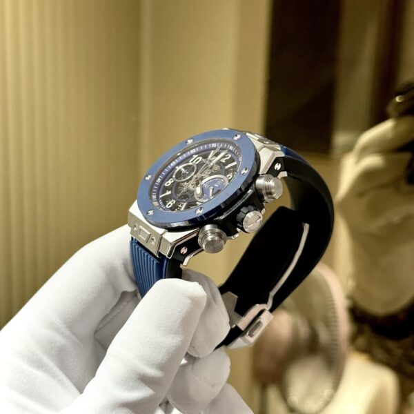 Best Fake Hublot Replica Watch Big Bang Unico Blue Rubber Strap Factory BBF 44mm - Top Watch - Image 3
