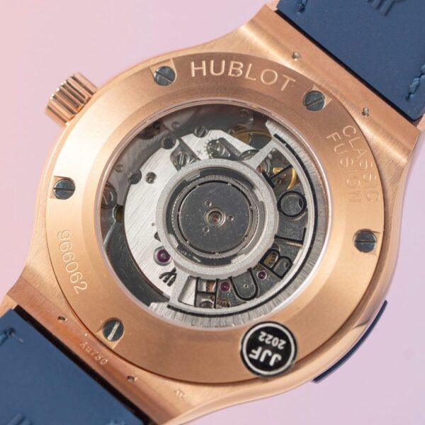 Swiss 1:1 Hublot Replica Watch Classic Fusion King Gold Blue Dial Moissanite Diamond Bezel 38mm - Top Watch - Image 8