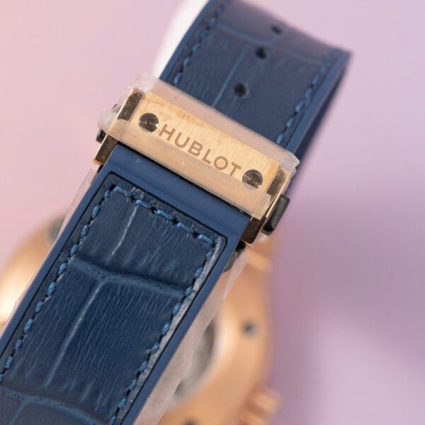 Swiss 1:1 Hublot Replica Watch Classic Fusion King Gold Blue Dial Moissanite Diamond Bezel 38mm - Top Watch - Image 9