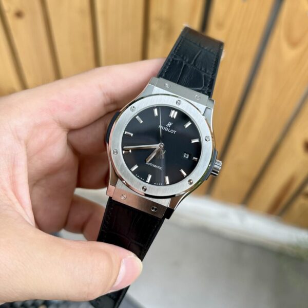 Best Fake Hublot Replica Watch Classic Fusion Titanium Black Leather Strap JJF 2023 42mm - Top Watch - Image 2