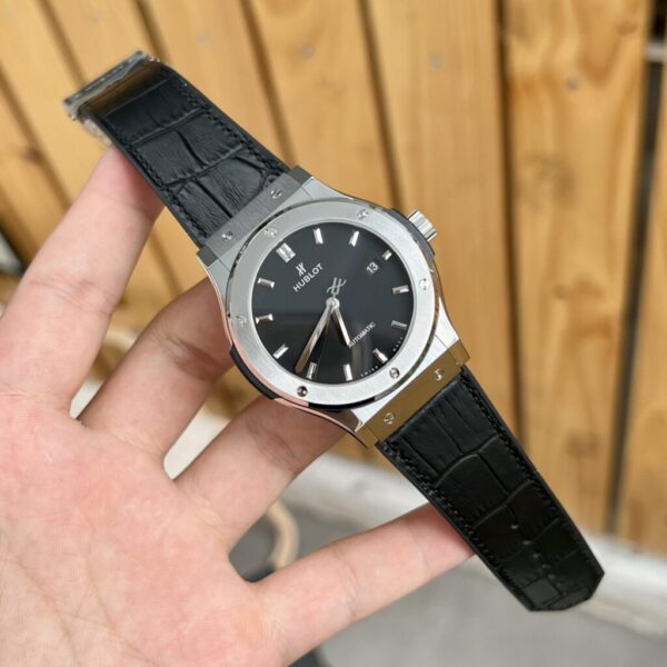 Best Fake Hublot Replica Watch Classic Fusion Titanium Black Leather Strap JJF 2023 42mm - Top Watch - Image 3