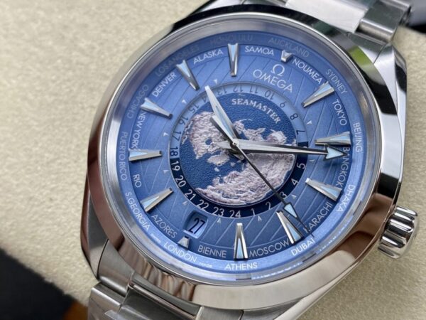 Replica Omega Replica 11 Watch Aqua Terra Worldtimer Steel Strap Factory VS 43mm - Top Watch - Image 4