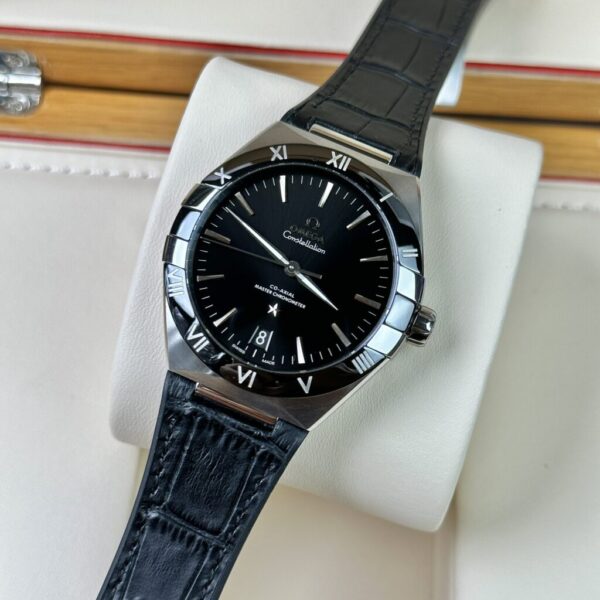 Best Fake Omega Replica Watch Constellation Black Leather Strap Factory VS 41mm - Top Watch