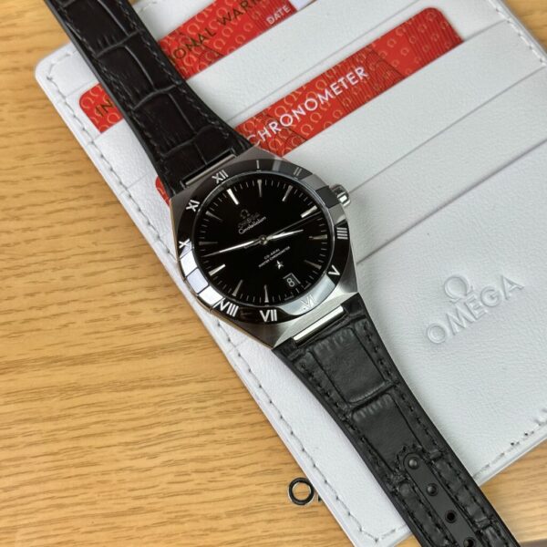 Best Fake Omega Replica Watch Constellation Black Leather Strap Factory VS 41mm - Top Watch - Image 2